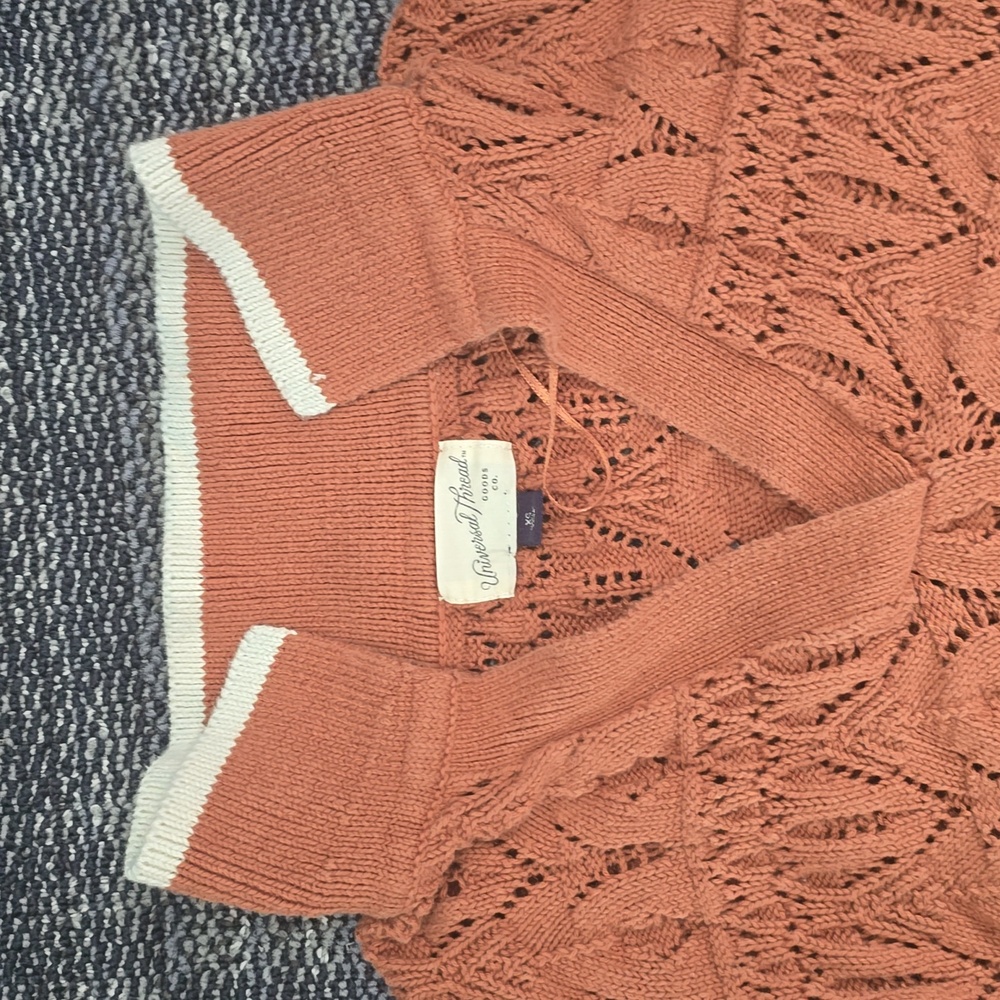 Universal Thread Crochet Collared Pullover - Picture 2 of 5